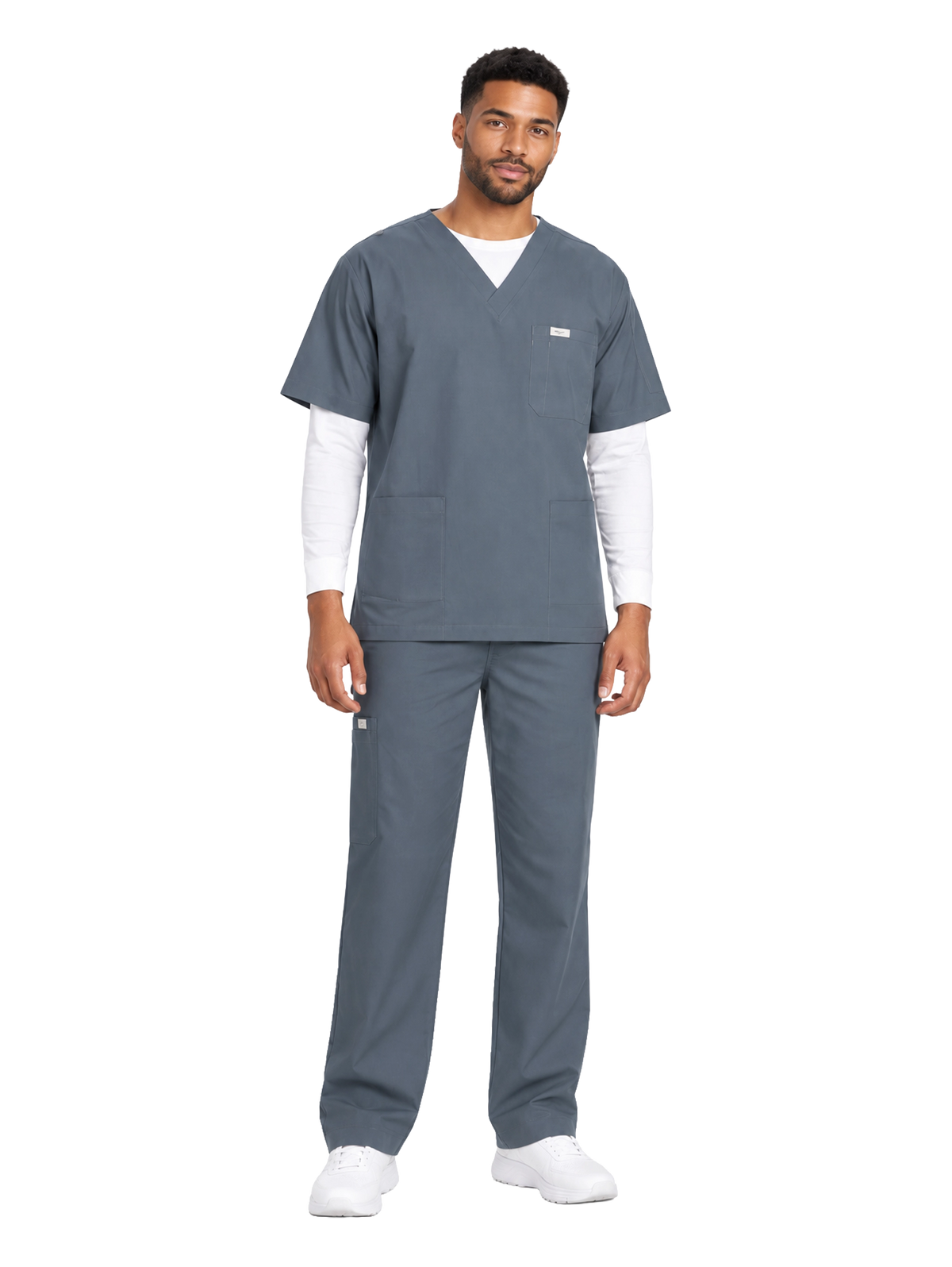 Curawear Core Men's V Neck Scrub Set - Cornflower Blue