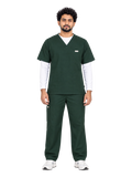 Curawear Core Men's V Neck Scrub Set - Forest Green