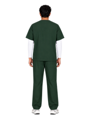 Curawear Core Men's V Neck Scrub Set - Forest Green