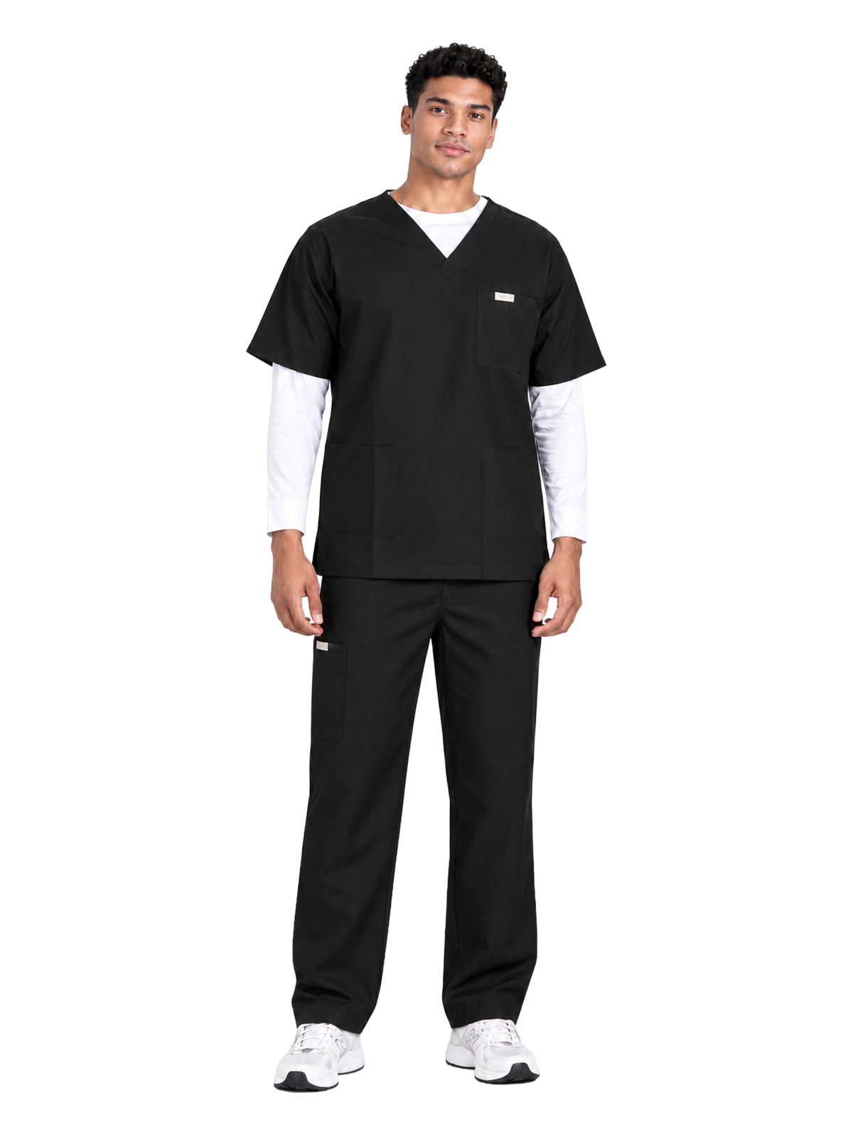 Curawear Core Men's V Neck Scrub Set - Jet Black