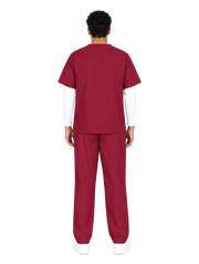 Curawear Core Men's V Neck Scrub Set - Maroon