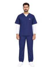 Curawear Core Men's V Neck Scrub Set - Midnight Navy