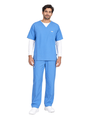 Curawear Core Men's V Neck Scrub Set - Royal Blue