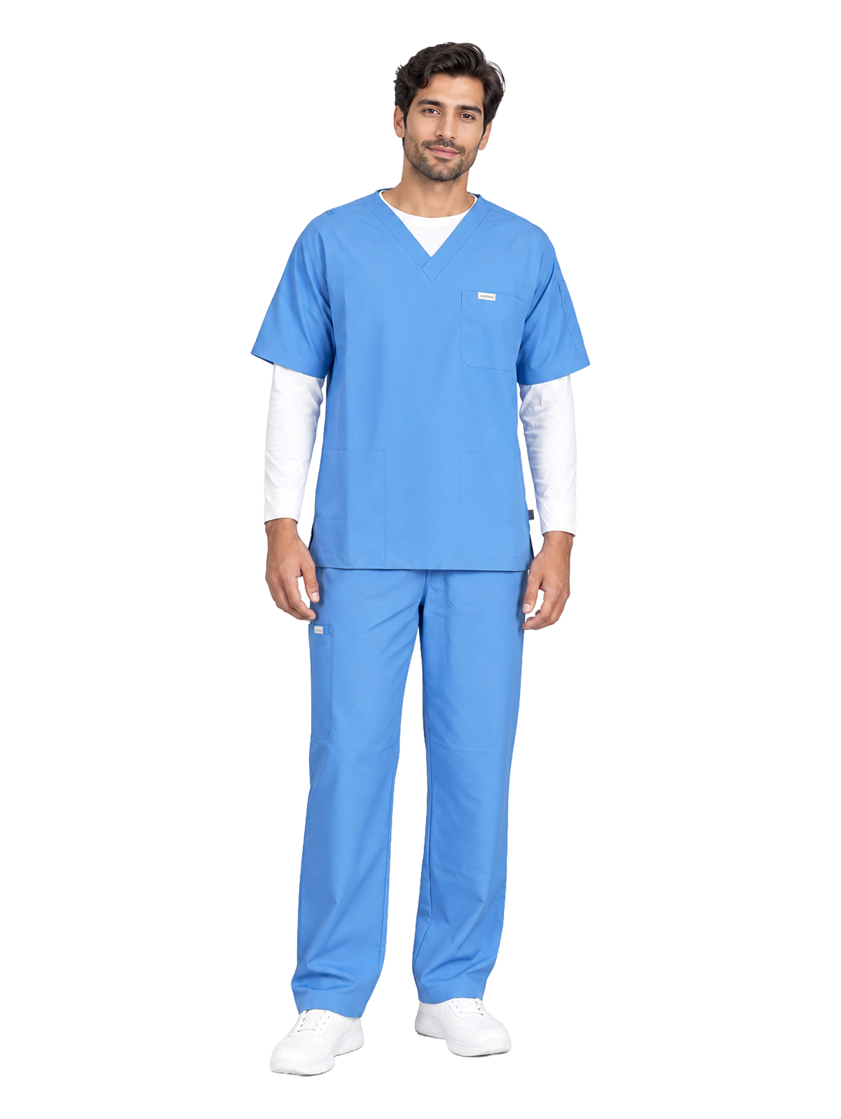 Curawear Core Men's V Neck Scrub Set - Royal Blue