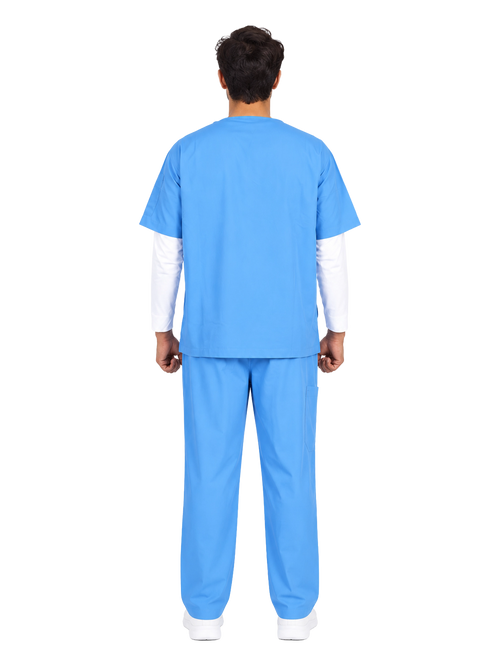 Curawear Core Men's V Neck Scrub Set - Royal Blue