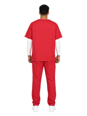 Curawear Core Men's V Neck Scrub Set - Ruby Red
