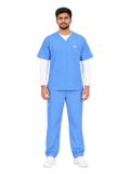 Curawear Core Men's V Neck Scrub Set - Slate Blue