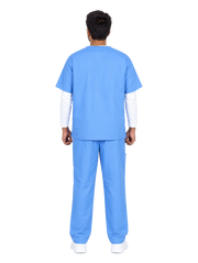 Curawear Core Men's V Neck Scrub Set - Slate Blue