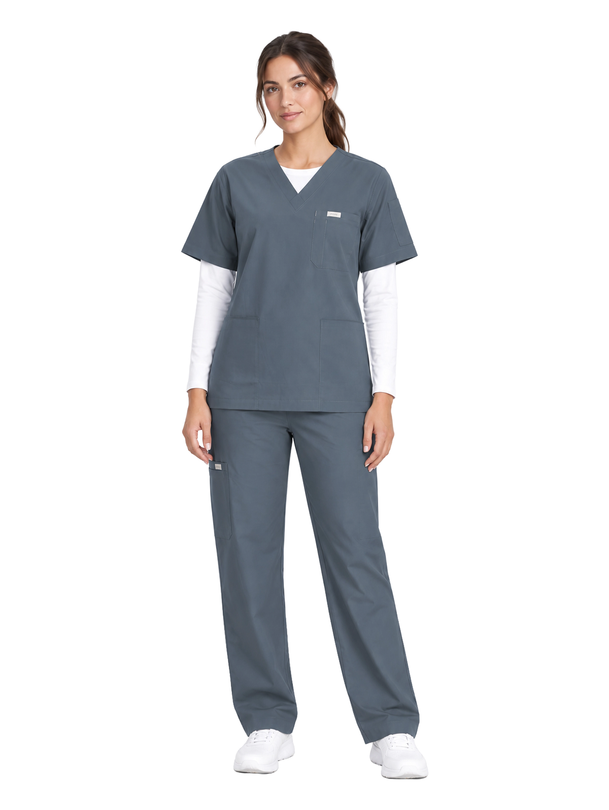 Curawear Core Women's V Neck Scrub Set - Cornflower Blue