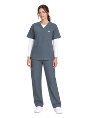 Curawear Core Women's V Neck Scrub Set - Cornflower Blue
