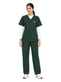 Curawear Core Women's V Neck Scrub Set - Forest Green