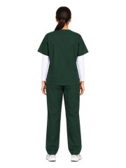 Curawear Core Women's V Neck Scrub Set - Forest Green