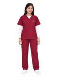 Curawear Core Women's V Neck Scrub Set - Maroon