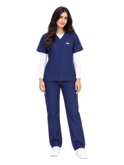 Curawear Core Women's V Neck Scrub Set - Midnight Navy