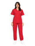 Curawear Core Women's V Neck Scrub Set - Ruby Red
