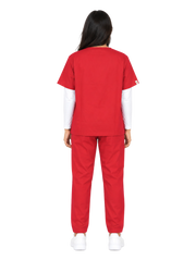 Curawear Core Women's V Neck Scrub Set - Ruby Red