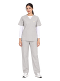 Curawear Core Women's V Neck Scrub Set - Silver Grey