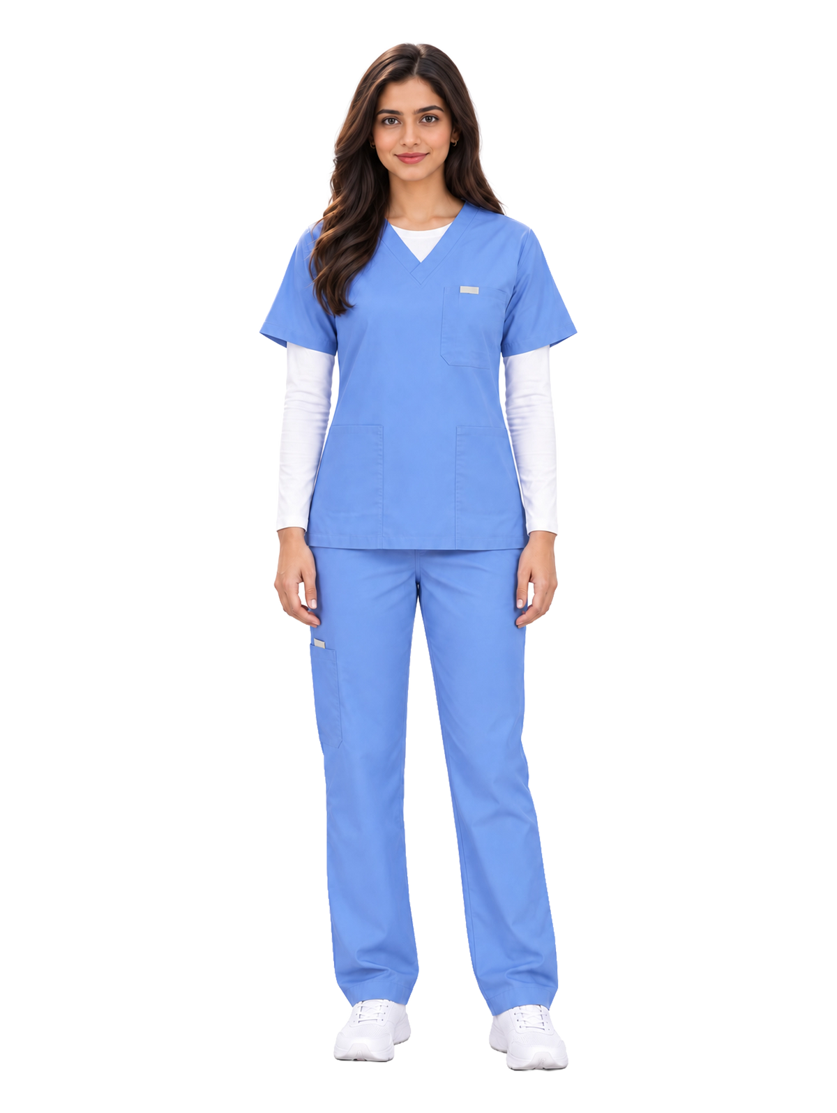 Curawear Core Women's V Neck Scrub Set - Slate Blue