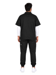 Curawear Elite Men's Polo V Neck Scrub Set - Jet Black