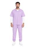 Curawear Elite Men's Polo V Neck Scrub Set - Lavender