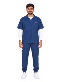 Curawear Elite Men's Polo V Neck Scrub Set - Navy Blue