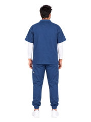 Curawear Elite Men's Polo V Neck Scrub Set - Navy Blue