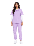 Curawear Elite Women's Polo V Neck Scrub Set - Lavender