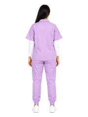 Curawear Elite Women's Polo V Neck Scrub Set - Lavender