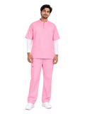 Curawear Pro Men's Mandarin Collar Scrub Set - Pink