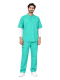 Curawear Pro Men's Mandarin Collar Scrub Set - Sea Green