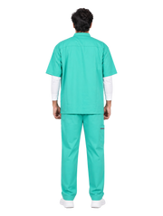 Curawear Pro Men's Mandarin Collar Scrub Set - Sea Green