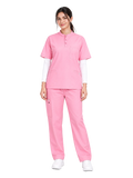 Curawear Pro Women's Mandarin Collar Scrub Set - Pink
