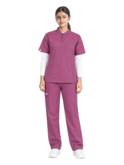 Curawear Pro Women's Mandarin Collar Scrub Set - Purple