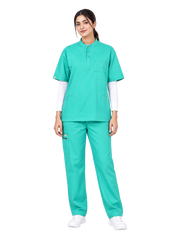 Curawear Pro Women's Mandarin Collar Scrub Set - Sea Green